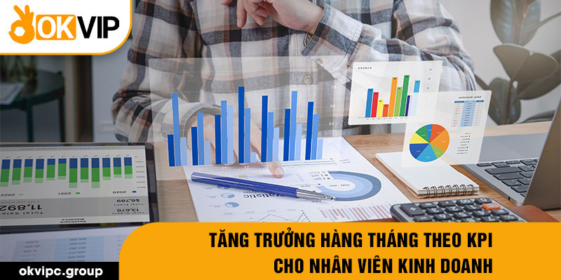 Tăng trưởng hàng tháng theo kpi cho nhân viên kinh doanh